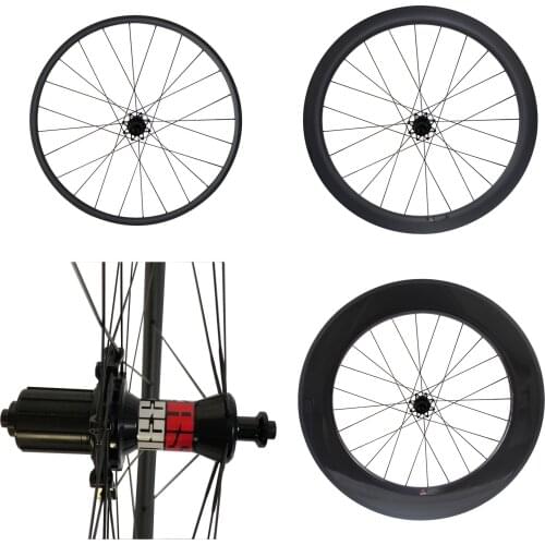 700C Carbon Rear Wheel Single Wheel with KOOZER RS330 Straight Pull V-brake Rear Hub 24 Spoke Holes Road Bicycle Rear Wheel