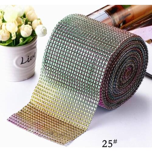 10Yards 4.75" Width Colorful Sparkling Diamond Mesh Wrap Crystal Rhinestone Ribbon Wedding Home Decoration DIY Accessories