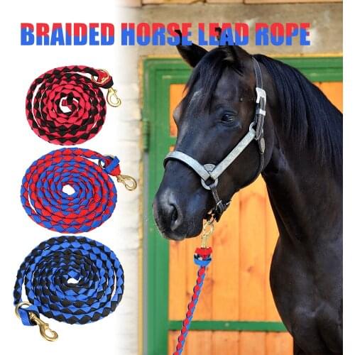 2.0M / 2.5M / 3.0M Leading Horse Rope High Quality Braided Horse Racing Rope Braid Horse Halter with Brass Snap