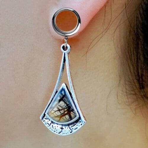 2PCS Colored Glazed Stainless Steel Ear Tunnel Plugs Ear Gauges Vintage Flesh Expansion Body Piercing Jewelry Expander 4-25mm