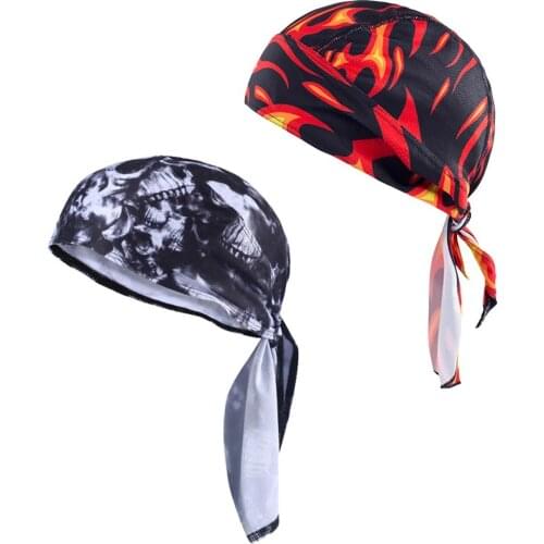2pcs Lightweight Soft Cycling Pirate Hat Cap Head Wrap Scarf Hood Headband Skull Cap Head Wrap Cap Motorcycle Biker Hat Scarf