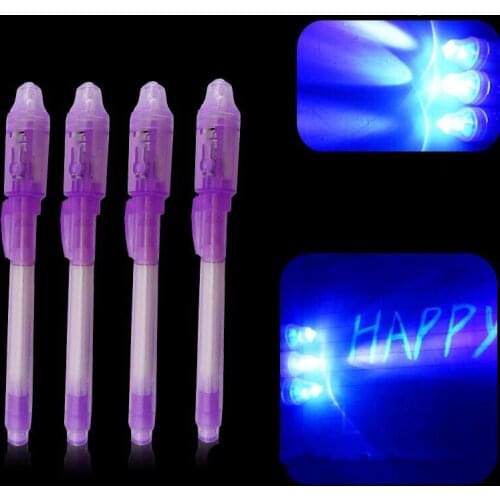 2 In 1 Invisible Ink Pen Uv Lamp Light Pens Funny Stationery Magic Highlighter Detector Marker Pen Office Writing Supplies