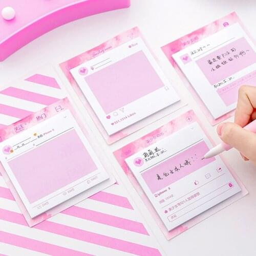 30 Pages Japanese Pink Girl Sticky Notes N-Times Kawaii Memo Pad Stationery Papeleria School Supplies Material Escolar