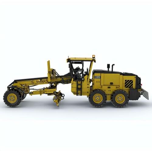 4855Pcs Engineering Series MOC-54777 Volvo G970 Motor Grader Dynamic Vehicle (Designed and Authorized by Wguarnere)