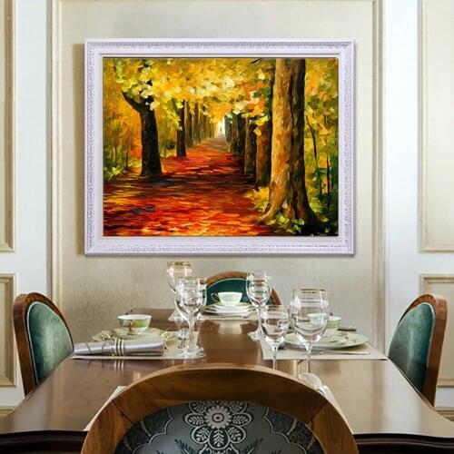 Abstract Canvas Poster Hand-Painted Oil Painting Romantic Autumn Landscape For The Living Room Wall Art Home Decoration UnFrame