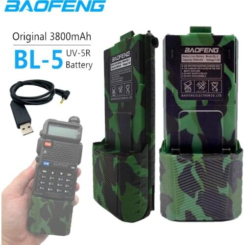 BL-5 3800mAh Baofeng UV-5R 7.4V Li-on Battery UV 5R USB Charge Cable for Walkie Talkie UV5R UV-5RE Plus BF-F8+ UV-5RA uv5r