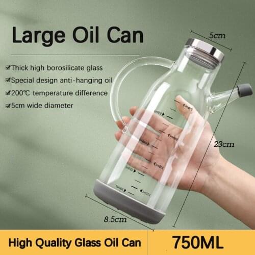 750ml High Borosilicate Glass Oil Bottle Metering Heat-resistant Oil Control Soy Sauce Vinegar Seasoning Bottle Seasoning Box