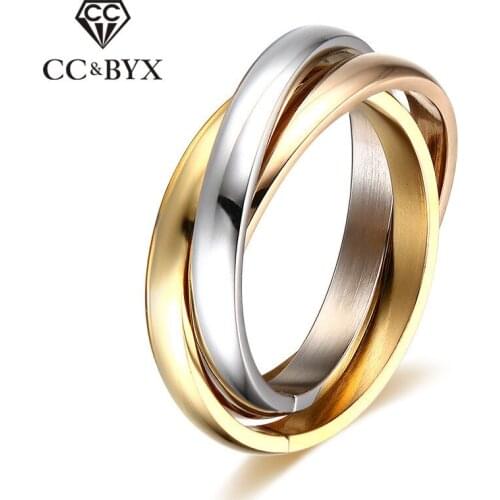 CC Classic Titanium Steel Rings For Women And Men 3mm Three-Ring Fashion Jewelry Simple Bijoux Accessories Drop Shipping CC969a