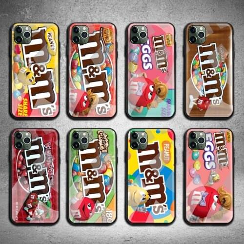 M&Ms Chocolate Phone Case Tempered Glass For iPhone 12 pro max mini 11 Pro XR XS MAX 8 X 7 6S 6 Plus SE 2020 case