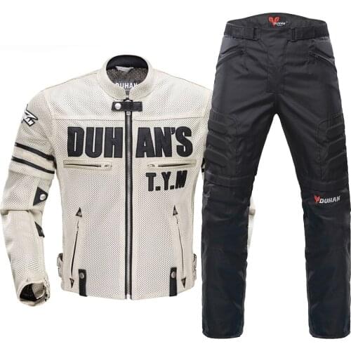 DUHAN Chaqueta Moto Summer Motorcycle Jacket Men Motorcycle Pants Moto Suit Breathable Chaqueta Moto Racing Riding Jacket