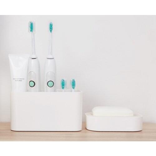 Electric Toothbrush Rack Bathroom Storage Shelf Toothpaste Dispenser Box Home Portable Free Punching Base Storage Shelf Rack