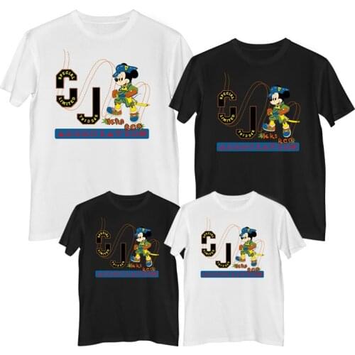 Disney Mickey Mouse T shirt Summer Comfortable 100%cotton Fashion clothes for teens Mens shirt boy t-shirt Family clothing sets