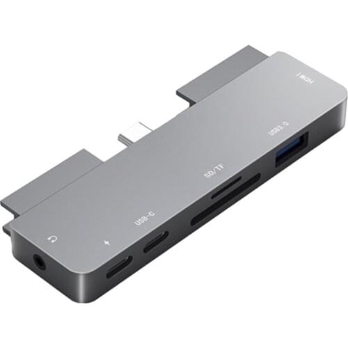 USB C Hub to 4K HDMI Adapter with USB-C PD TF SD USB 3.0 3.5mm Jack Port USB Type C Dock for iPad Pro Pro/Air