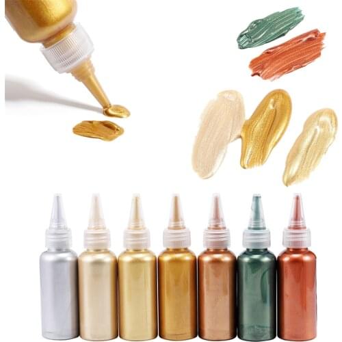 1 Pcs 60ml Waterproof Acrylic Paint Metallic Gold Silver Copper for Epoxy Resin Crafts DIY Jewelry Making Colorant Pigment