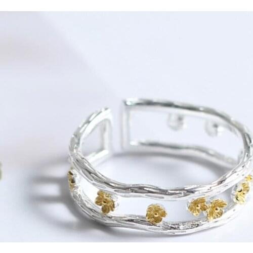 Fashion Vintage Cute Enamel Daisy Flower Open Rings For Women Statement Korean Bump Adjustable Ring Accessories