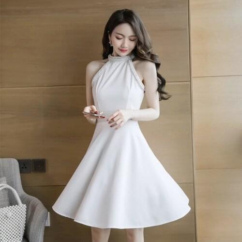 Fashion women elegant comfortable white dress new arrival korean vintage party temperament sexy off shoulder cute a-line dress