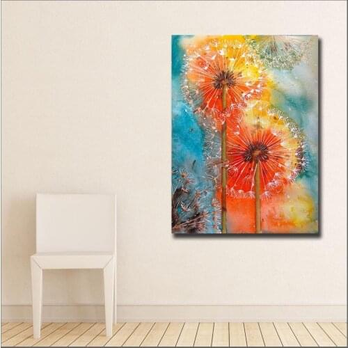 Large Size Fashion Wall Pictures Dandelion Pink Art Wall art Home Decor Living Room Modern Canvas Print Oil Paintings Unframed