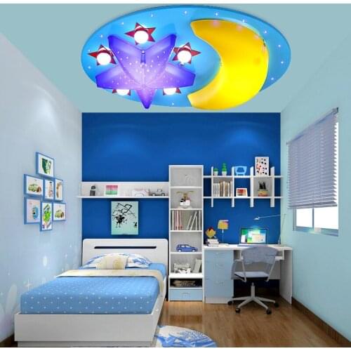 Cartoon childrens led ceiling lamps boys and girls remote control room lights stars moons eyes bedrooms ceiling light ZA81819