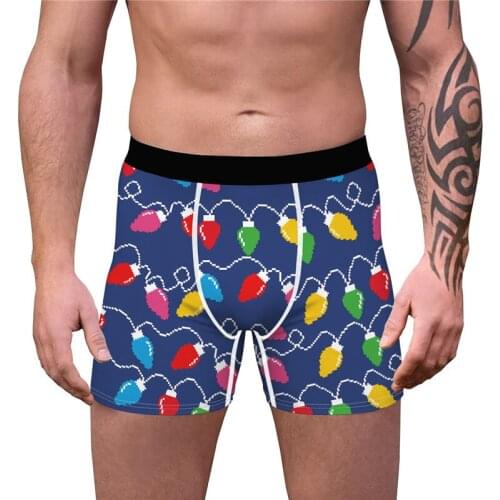 Mens Panties Underpants Funny Boxers 3D Christmas Print Humorous Underwear Man Sexy Breathable Comfortable Shorts Boxers Homme