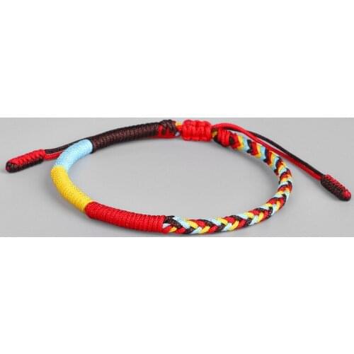 Tibetan Buddhist Handmade Knots Lucky Rope Bracelet Adjustable Bracelet For Men Women