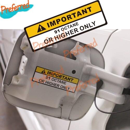Warning Label 91+ or Higher Octane Gas Gasoline Fuel Tank Sticker Decal Car Sticker