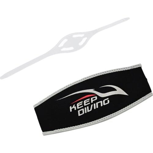 22 x 3" Clear Silicone Scuba Dive Mask Strap + 8.7 x 3.9" Neoprene Strap Cover