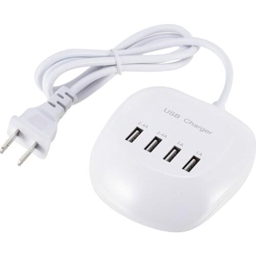 US | EU standard 4 USB port 3.4A 77W desktop wall charger adaptive current fast charger 1M line length for smart phones