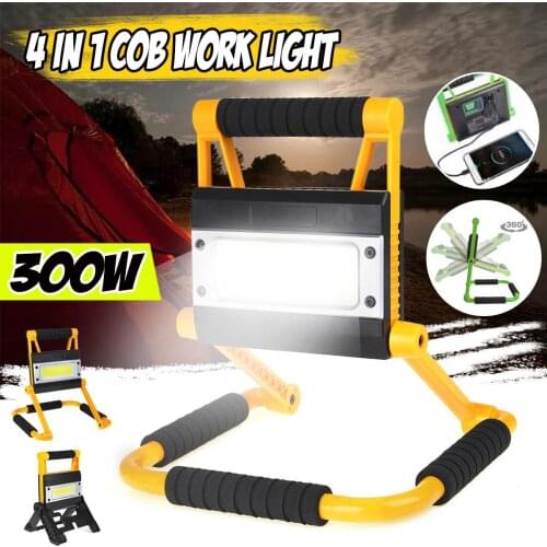 300W USB Charging Work Light Folding Rotary Outdoor Portable COB Anti-fall Flood Light Searchlight Campe Lantern
