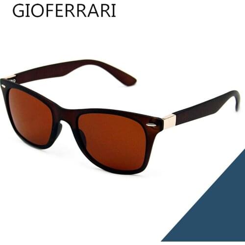GIOFERRARI retro large transparent sunglasses female retro designer tortoiseshell rivet frame polarized UV400 sunglasses sunshad