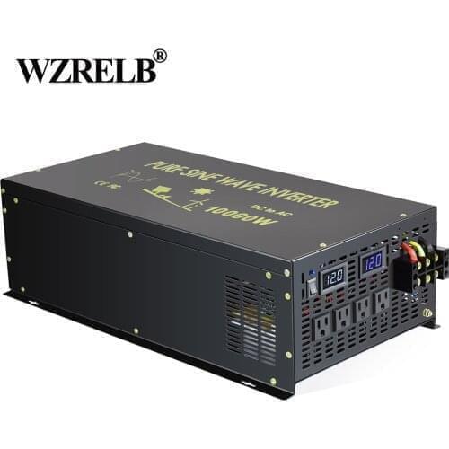 Pure Sine Wave Solar Inverter 24V 230V 10000W Generator Power Inverters Converters 12V/24V/48V DC to 120V/220V AC Remote Control
