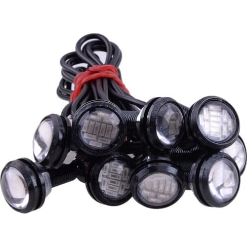Universal 10Pcs/Set Car 12V Eagle Eye Yellow LED DRL Daytime Running Reversing Backup Light Tail Lamp