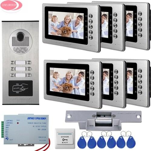 Video Call On The Door Of The Apartment Video Door Entry Door Phone 6 Keys Rfid Entrance Doors Bell Systems Electric Strike Lock