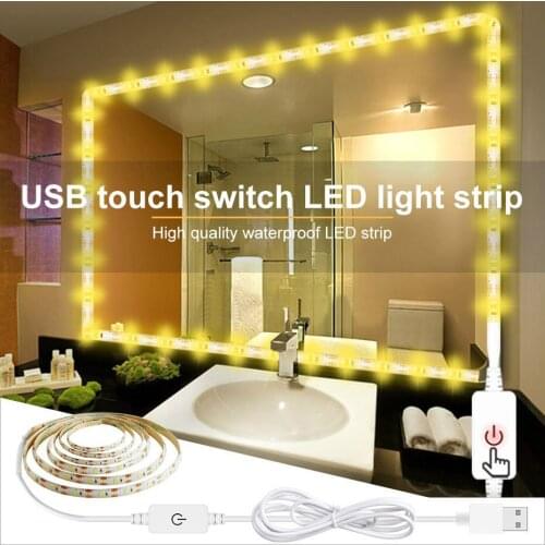 Waterproof Makeup Mirror Light String USB Dimmable 5V Dressing Table Bathroom Lamp Tape Led Vanity Mirror Make Up Light Strip