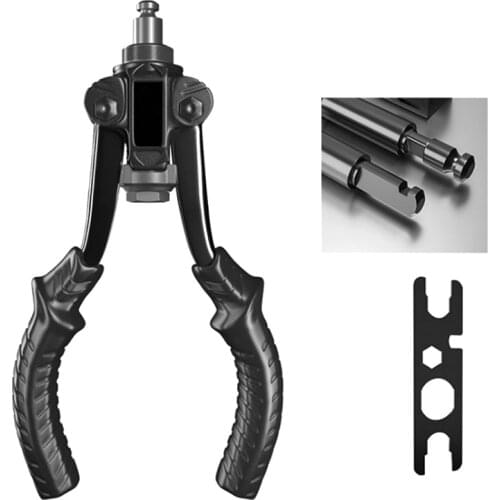 Premium 3 in 1 Heavy Duty Riveter Nosepieces Hand Riveter for Plastic Metal Leather Tools