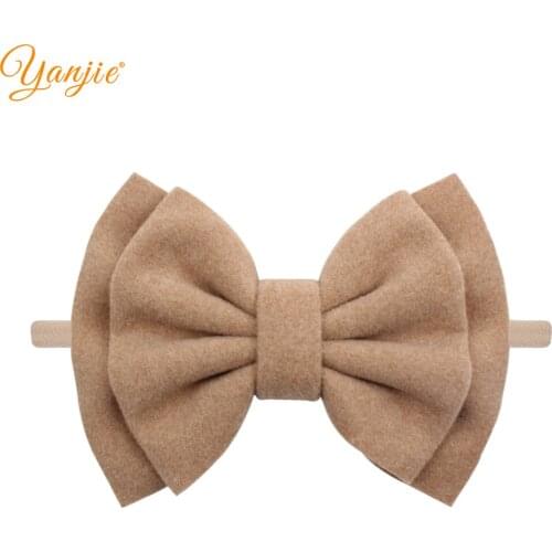 YANJIE Classical European 6" Double Layer Fabric Baby Nylon Headband Handmade DIY Hair Accessories Hairbands Headwear For Girl