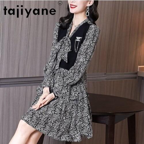 For Dress Mini Women Silk Natural Summer Dresses Elegant Womens Long Sleeve Dresses 100% Silk Woman Cloth Robe TN2563