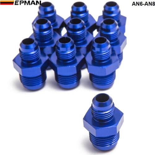 10PSC/LOT HOSE END FITTING / Oil cooler fitting AN6-AN8 fitting for braided stainless steel hose (blue,H Q) TK-FITTING AN6-AN8
