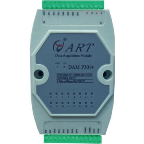 16 digital inputs dry or wet, Profibus-DP communication for PLC, Din rail mounting ADAM module
