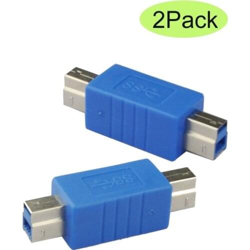 2Pack USB 3.0 Type-B Male to B Male Extender Connection Adapter (2Pack USB 3.0 B/M to B/M)