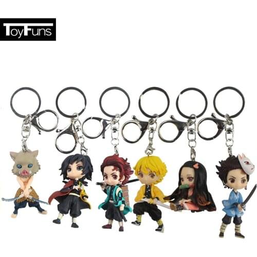 3pcs/set 4-8cm Anime Demon Slayer Tanjirou Kamado Nezuko Zenitsu Agatsuma Kimetsu no Yaiba PVC Action Figure Model Toys Gifts