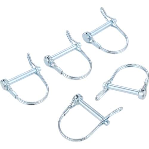 5pcs M6*40mm Quick Lock Release Trailer Truck Coupler Safety Pin Bicycle Stroller Cargo Boat Hitch Hook Clip D shape Buckle Pin
