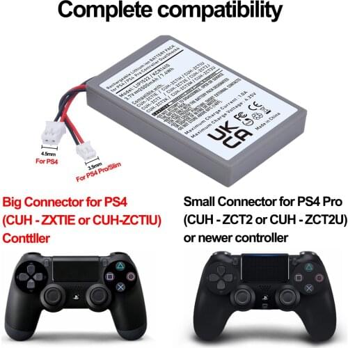 2 Plug 2000mAh LIP1522/KCR1410 Battery for Sony PS4 PS4 Pro slim DualShock 4 V1 V2 Wireless Controller CUH-ZCT1E CUH-ZCT2