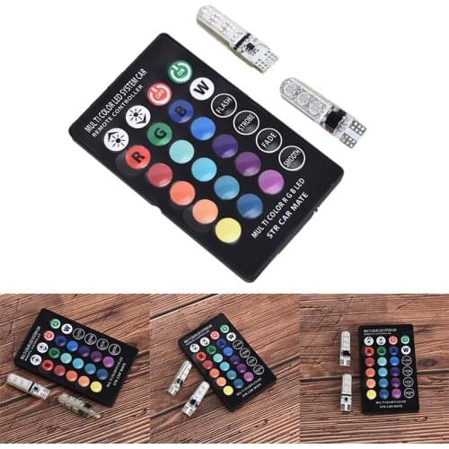 2pcs car T10 5050 6SMD LED strobe light R car ceiling light reading bulb with remote control