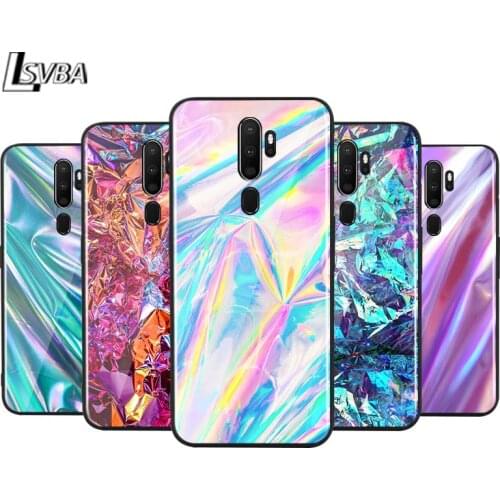 Glitter Iridescent Color for OPPO Reno 2 Z 2Z 2F 3 4 Pro 5G F7 A5 A9 2020 Super Bright Black Phone Case Soft Cover Shell