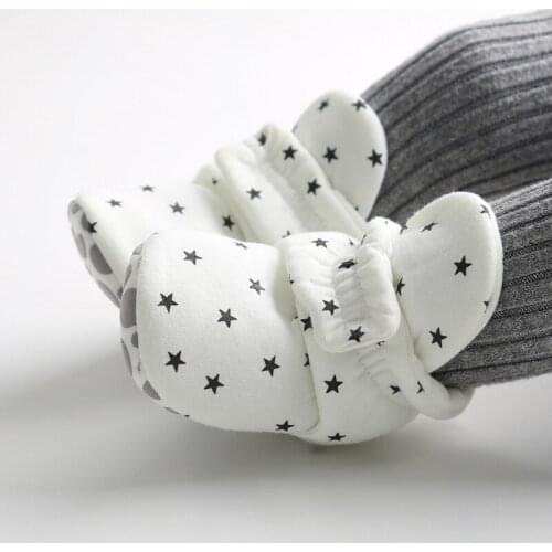 BOBORA Star Print Newborn Baby Socks Shoes Boy Girl Toddler First Walkers Booties Cotton Soft Anti-slip Warm Infant Crib Shoes
