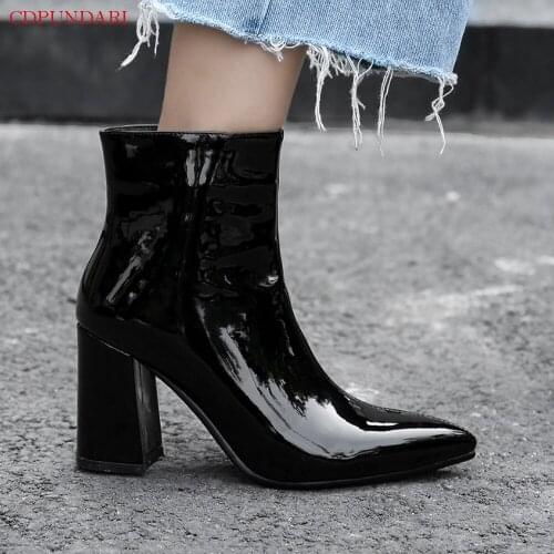 Black Sexy Pointed Toe Ankle Boots For Women High Heels Boots Ladies Autumn Winter Short Boots Shoes Gold Silver Bottines Femme
