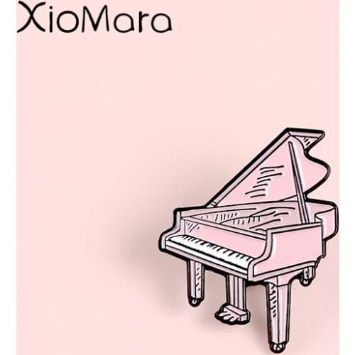 My Favorite Pink Piano Enamel Pin The Sound of Music Art Brooches Jeans Shirt Badge Accessories lapel Pins For Pianist Friends