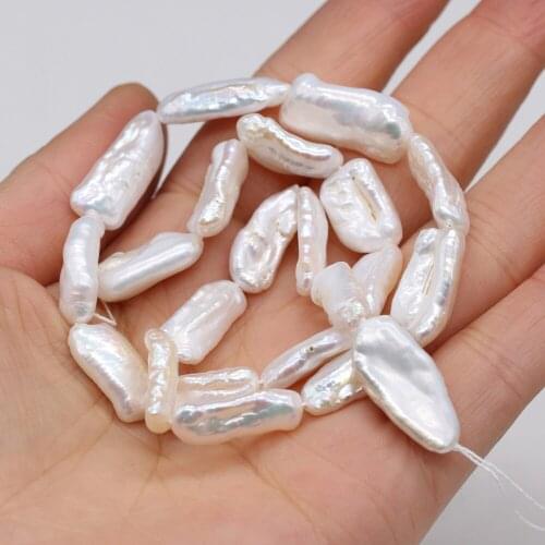 White Beads Natural Freshwater Pearl Baroque Unusual Shape Bead For Jewelry Making DIY Necklace Bracelet Unisex Gift 8x18-9x20mm