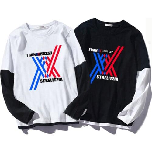 Darling in the FranXX Unisex Women Man Long Sleeve T-shirts Anime ICHIGO ZERO TWO Cosplay Casual Breathable Tops Tees