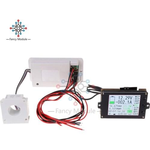 Diymore VAC8010F 80V 50A 2.4" LCD Display Wireless Voltage Ammeter Temperature Cullen Battery Capacity Power Meter w/ Hall Coil
